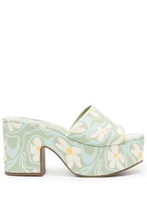 Larroude 90mm floral-print sandals - Green