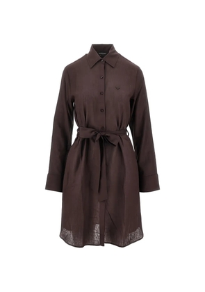 Emporio Armani belted shirt dress - Brown