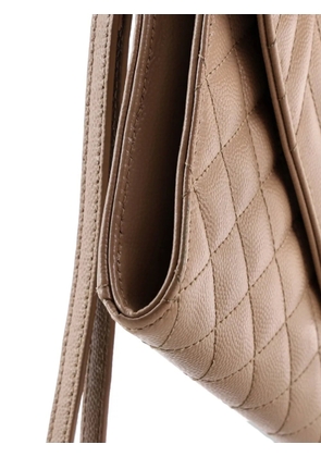 Saint Laurent Pre-Owned Classic Monogram Envelope Wristlet Mixed Matelasse Leather clutch bag - Neutrals