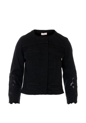 LIU JO embroidered crewneck jacket - Black