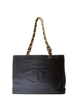 CHANEL Pre-Owned 1990-2000s CC chain leather tote bag - Black