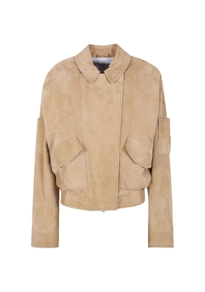 DRHOPE pocket suede jacket - Neutrals