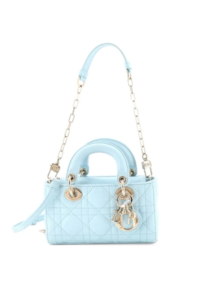 Christian Dior Pre-Owned Lady D-Joy Bag Cannage Quilt Lambskin Micro satchel - Blue