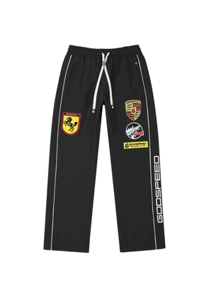 GODSPEED drawstring graphic track pants - Black