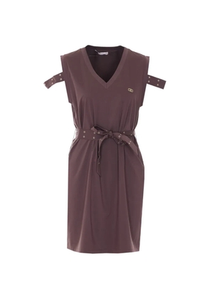 LIU JO V-neck belt dress - Brown
