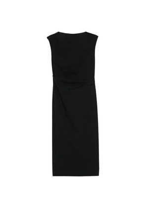 LESS draped waist sleeveless dress - Black