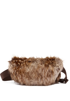 MM6 Maison Margiela faux-fur belt bag - Brown