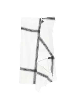 LESS striped asymmetric skirt - White