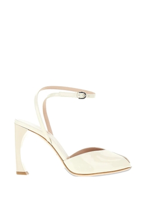 Emporio Armani patent buckled sandals - White