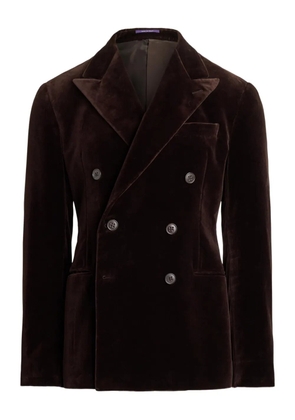 Ralph Lauren Purple Label velvet double-breasted blazer - Brown