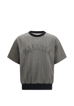 Maison Margiela logo-print short-sleeved sweatshirt - Grey