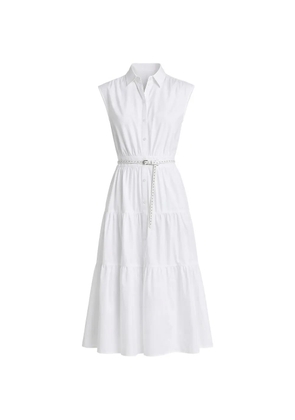 Michael Kors belted cotton midi dress - White