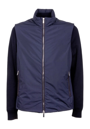 Moorer zip-up knitted-sleeve jacket - Blue