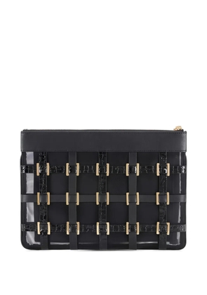 Elisabetta Franchi ring-details clutch bag - Black