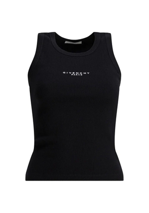 Givenchy slim-fit logo-detail ribbed cotton top - Black