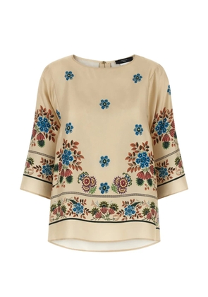 Weekend Max Mara patterned silk blouse - Neutrals