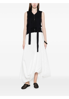 La Piscine V-neck tie knit vest - Black