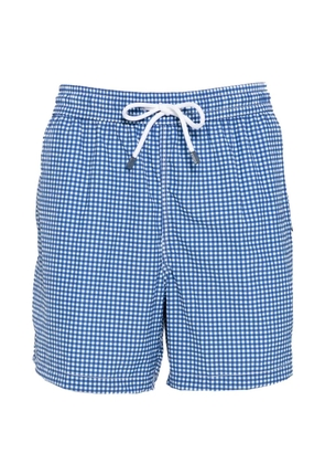 Fedeli gingham drawstring swim shorts - Blue
