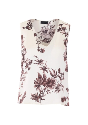 LIU JO V-neck floral-print top - White
