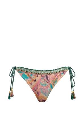 Del Maar reversible paisley crochet bikini bottoms - Pink