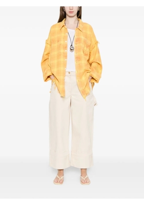 R13 shredded seam drop shirt - Yellow