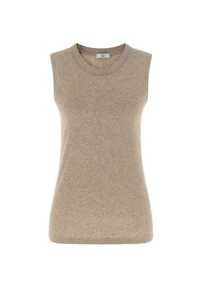Peserico Punto Luce ribbed crew neck top - Neutrals