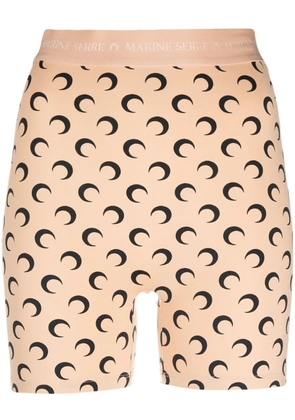 Marine Serre Moon-print cycling shorts - Neutrals