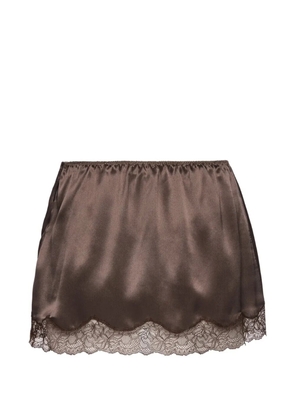 Magda Butrym lace-trim mini skirt - Brown