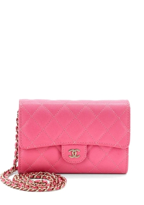 CHANEL Pre-Owned Classic Flap Wallet Quilted Caviar Mini crossbody bag - Pink