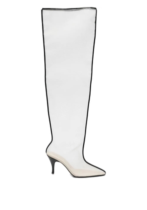 HERBERT LEVINE pointed-toe mesh boots - White