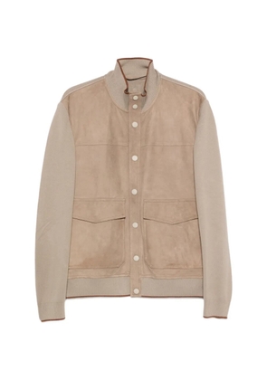Canali patch-pocket bomber jacket - Neutrals