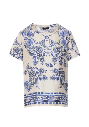 LIU JO printed crewneck T-shirt - Neutrals