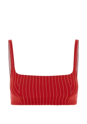Orlane striped crop-top - Red