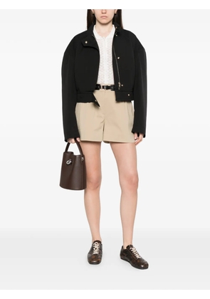 Maje belted mini shorts - Neutrals