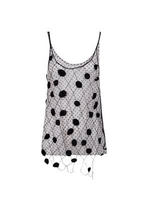 Aviù polka-dot lattice top - White