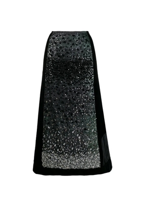 Prada Pre-Owned 2019 velvet beaded A-line skirt - Black