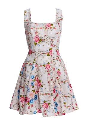 Agua Bendita Kristen floral-print mini dress - White