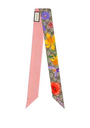 Gucci GG Flora print neck bow - Multicolour