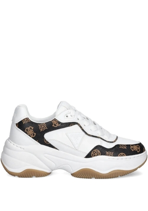 GUESS USA Happy logo-print chunky sneakers - White