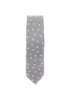 Emporio Armani dot-pattern silk tie - Grey
