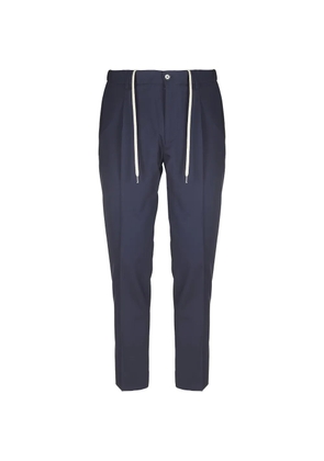 BE ABLE Riccardo drawstring pleated trousers - Blue