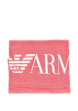 Emporio Armani logo-print beach towel - Pink