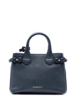 Burberry Pre-Owned 2000-2017 Small Grainy Calfskin and House Check Banner satchel - Blue