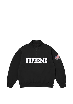 Supreme flag-detail half-zip sweatshirt - Black