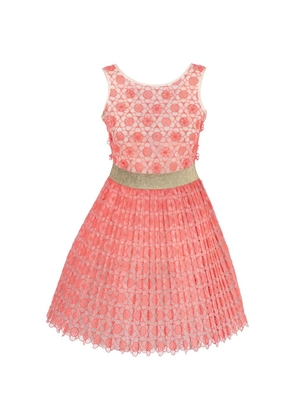 Manoush flower appliqué pleated dress - Pink