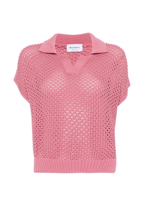 AROVESCIO polo-collar T-shirt - Pink