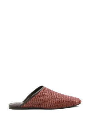 Brunello Cucinelli woven flat mules - Red