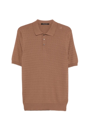 Tagliatore Kart button knitted polo shirt - Brown