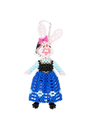 Chopova Lowena Warrior Rabbit beaded keyring - Blue