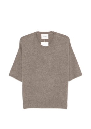 Lisa Yang short-sleeve knitted T-shirt - Brown